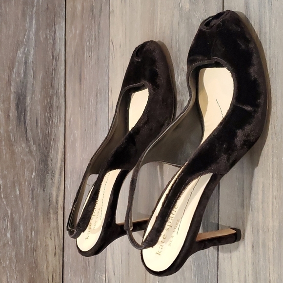 Kate Spade NY"Like New" Y2K velvet heels shoes open toe sandals sz 7.5 M - Picture 1 of 10